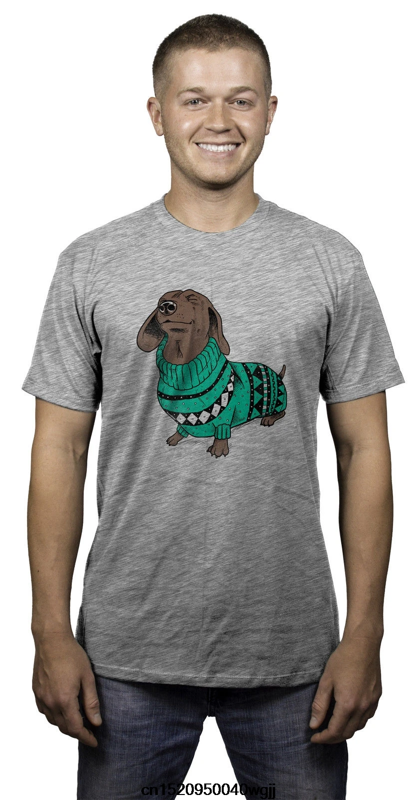 Jzecco Mens Wiener Dog In Christmas Sweater Dachshund T Shirt 100