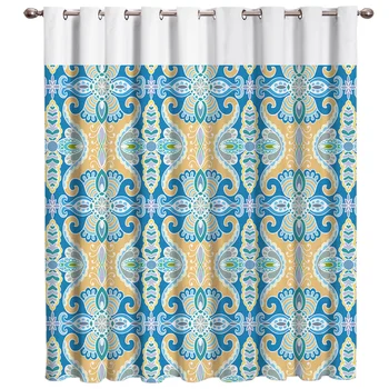 

Mystery Vintage Court Flower Window Curtains Dark Bathroom Bedroom Decor Print Kids Curtain Panels With Grommets Window Treat