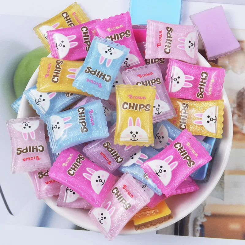 

8PCS Slime Charms Mini Rabbit Candy Sweet Resin Plasticine Slime Accessories Beads Making Supplies For DIY Scrapbooking Crafts