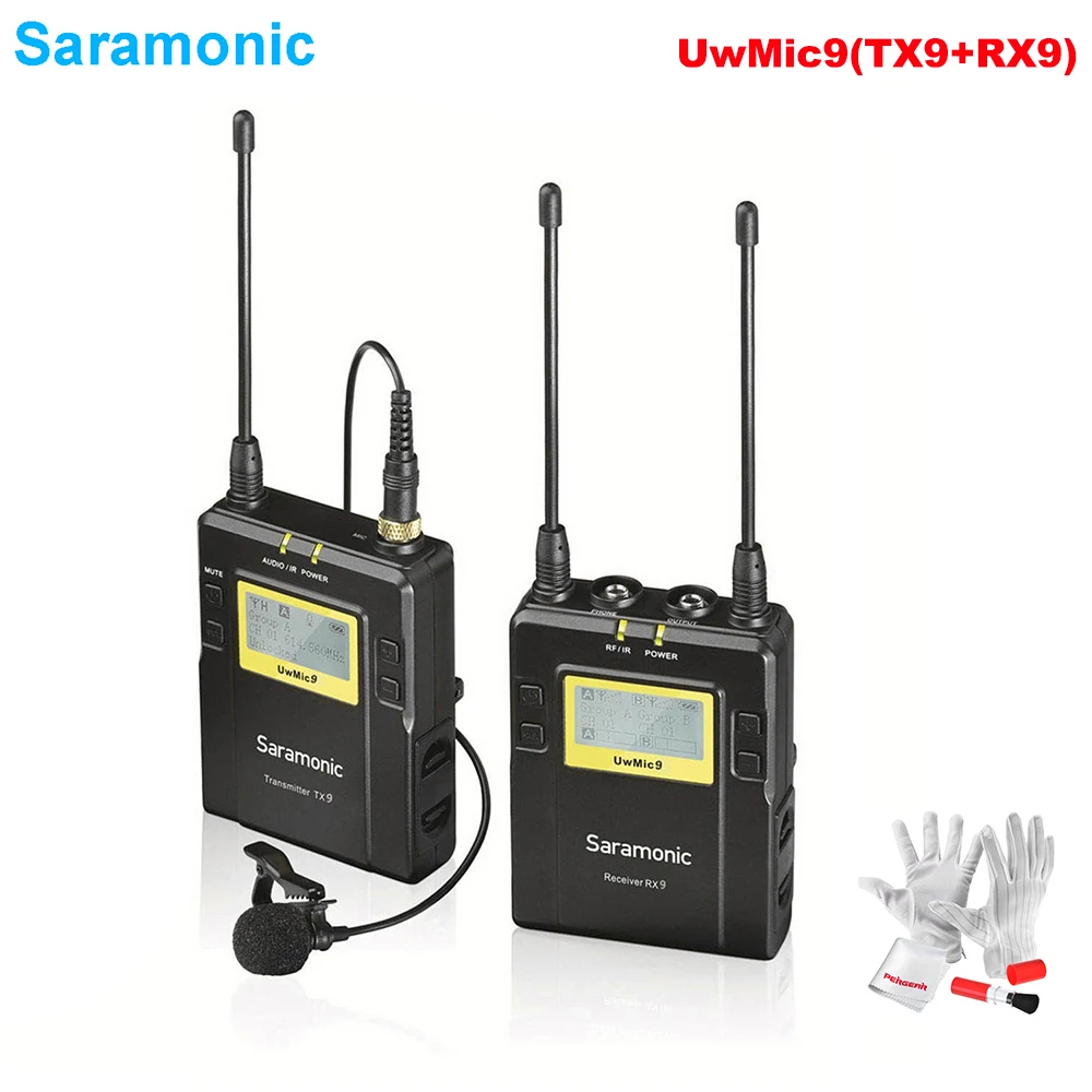 

Saramonic UwMic9(RX9+TX9) 96-Channel Broadcast UHF Wireless Lavalier Microphone System for Sony Canon Nikon DSLR & Camcorders