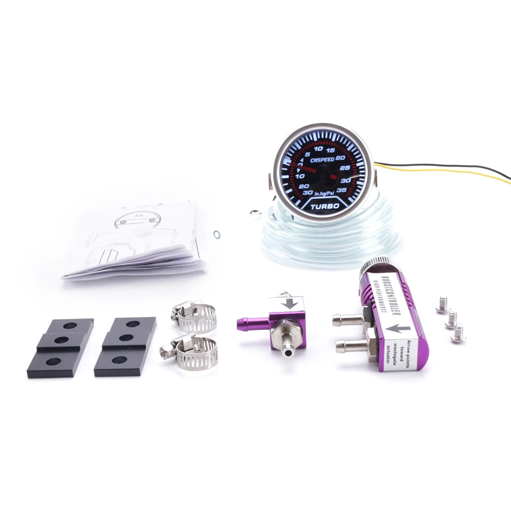 CNSPEED 2"52mm Racing Car Turbo Boost Gauge 30 30psi + Adjustable Auto