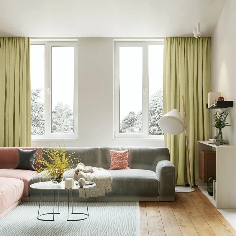 Cortinas térmicas aislantes para cortinas de tratamiento de ventana de sala de estar para dormitorio cortinas blandas para habitación de bebé