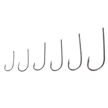 50 шт./пакет Размер 1#-6#1/0#3/0#5/0# рыболовные крючки черные офсетные нарезанные длинные колючий хвостовик Baitholder крючок приманки