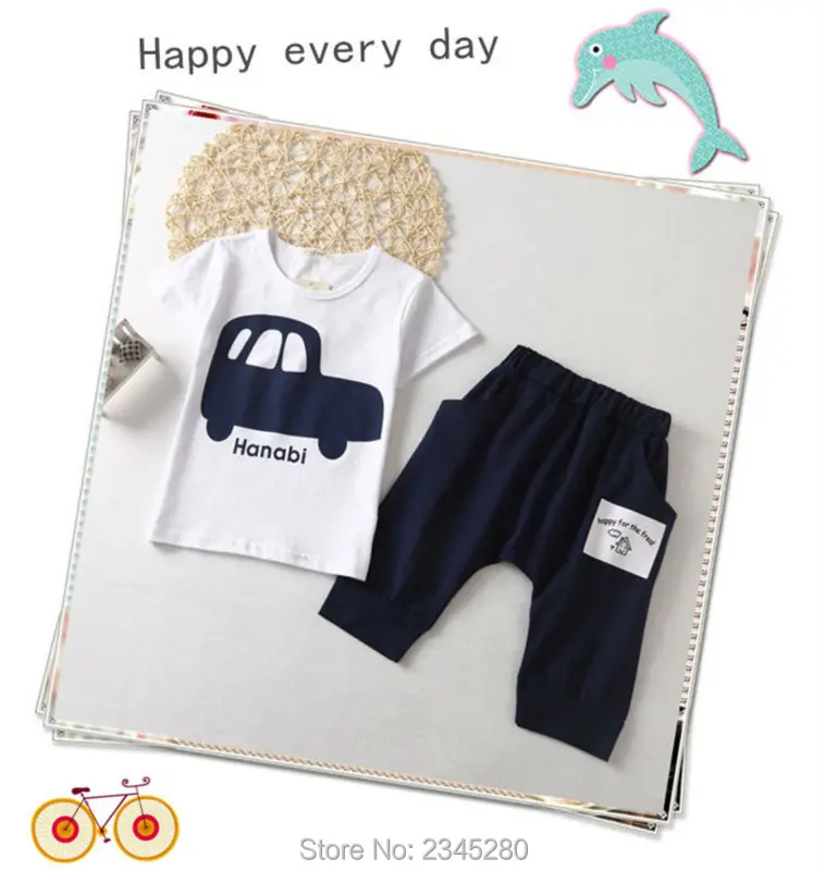 Kids Clothes Children Sets Clothing Boys Girls Clothes Car Print T Shirts Suits Short Sleeve Sport Suit Summer Kids Clothes Boys08