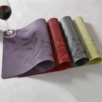 

Tree Leaves Europe Placemat PVC Dining Bowl Cup Bar Pads Coasters Kitchen Accessories Restaurant Adiabatic Non-slip Set De Table