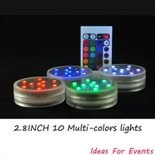 12 штук/OT гамма Светодиодный Свет Погружные с пультом дистанционного управления для Одежда для свадьбы, дня рождения украшения