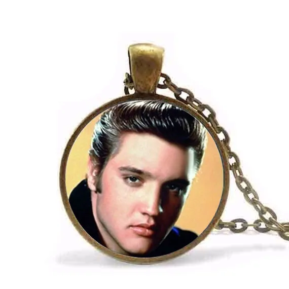 Винтажный стеклянный индивидуальный кулон Elvis Presley ожерелье с изображением Арта