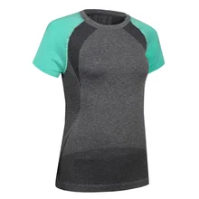 Для женщин Фитнес спортивные костюмы быстросохнущая бег топы рубашка Бодибилдинг Костюмы бег тренажерный зал Футболка женская летняя одежда футболка WA11