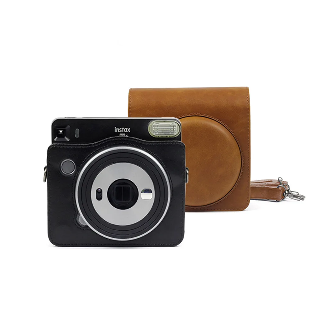 

For FUJIFILM Instax SQUARE SQ6 Camera Case Bag Vintage Soft PU Leather Case With Shoulder Strap Pouch Camera Carry Pocket