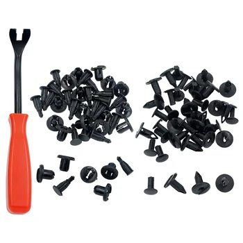 

40pcs Push-type Plastic Bumper Fender Rivet Clips +1pcs Steel Fastener Removal Open Door Panel