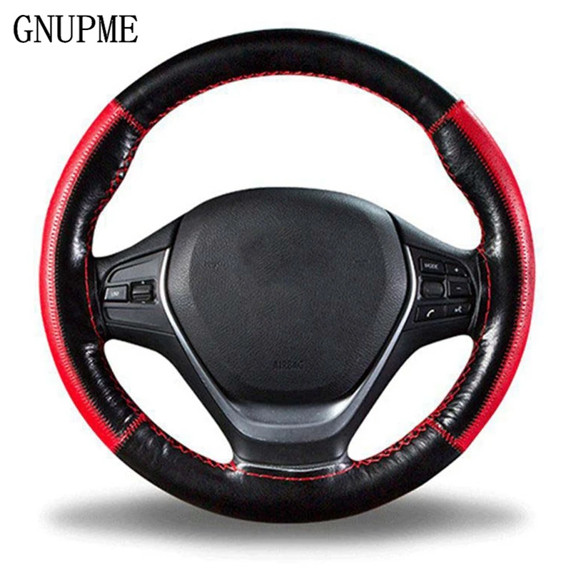 DIY Braid on the Steering Wheel Soft Genuine Leather Steering Wheel Cover 38cm Universal Steering Covers With Needle and Thread DIY Braid on the Steering Wheel Soft Genuine Leather Steering Wheel Cover 38cm Universal Steering Covers With Needle and Thread