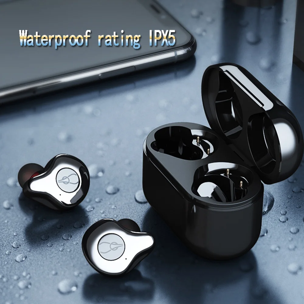 

Bluetooth 5.0 Headsets Interface Cordless Wireless EarphoneWaterproof Bluetooth Headset for Mobile Phone HD Communication Earbud