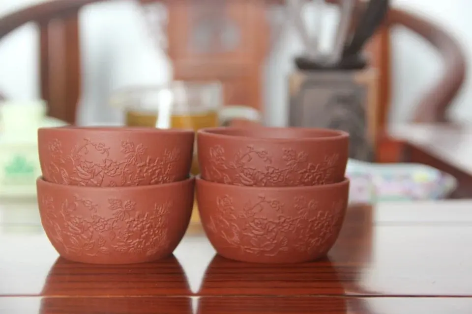 Yi xing фиолетовая глиняная чайная чашка разделенная руда Цин Цемент образец чашки чая кунг-фу чайная чашка для Пуэр Улун галстук Гуань Инь 80 мл