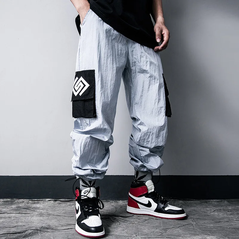 Hip Hop Cargo Pants Men Pocket Loose Trousers Casual Elastic Waist Fahsion Harajuku Streetwear Joggers Male 2
