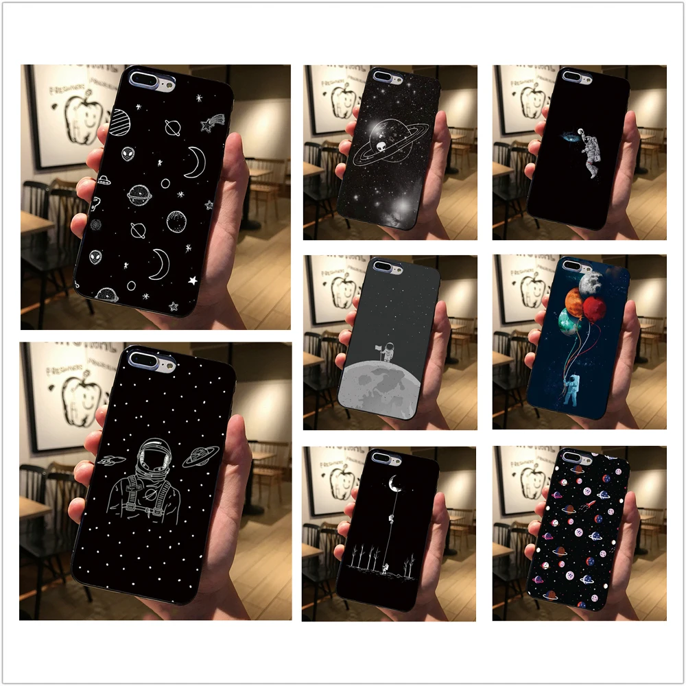 Zojanena планета рисунок Арт-пространство черный чехол для iphone X 6 S 7 8 плюс 5 5S телефона