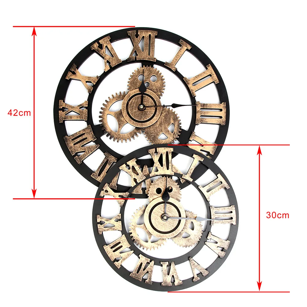 Большие настенные часы в промышленном стиле, винтажные часы в европейском стиле, настенные часы в стиле стимпанк, настенные часы для украшения дома, современные 3d настенные часы, Прямая поставка