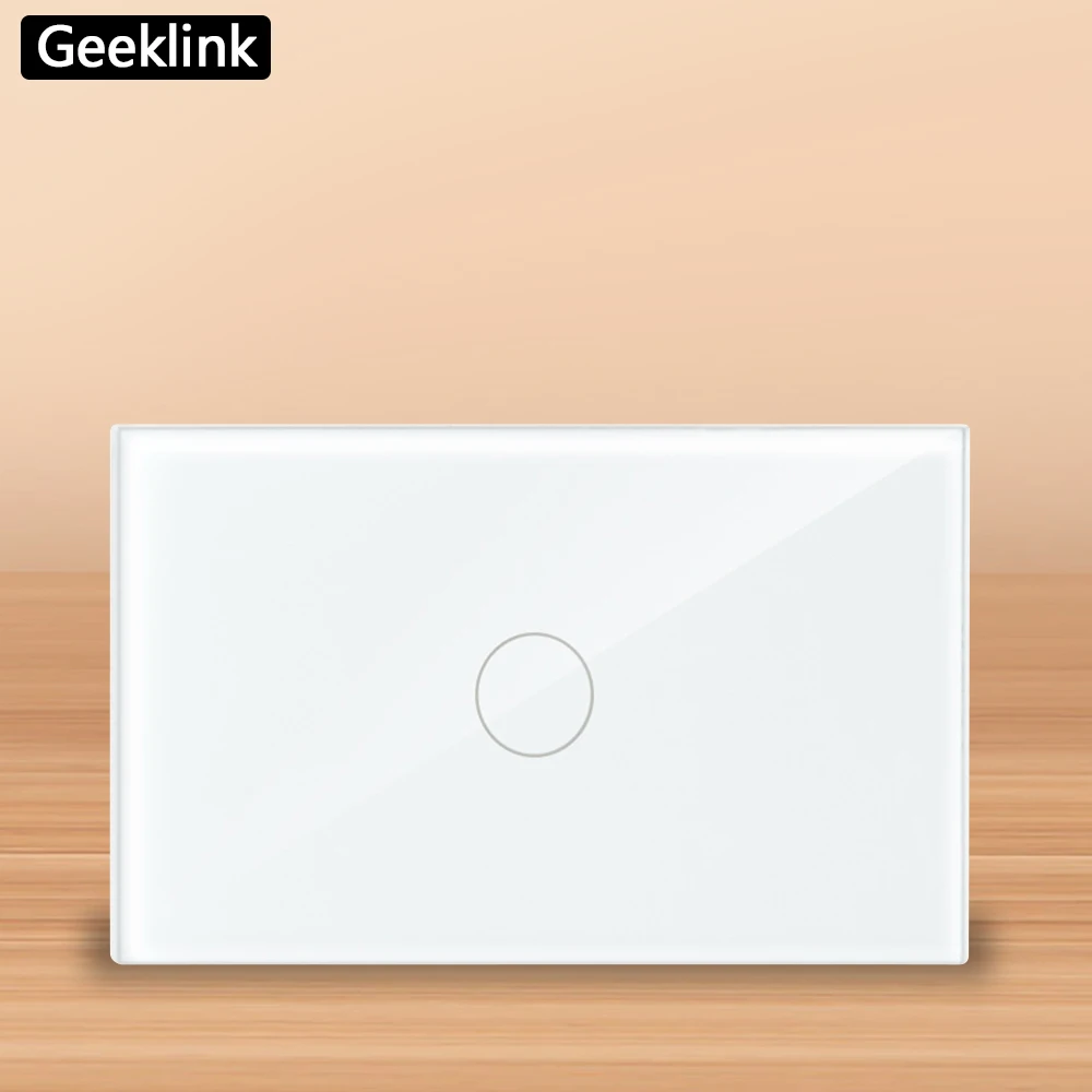 Geeklink Smart Home WiFi Switch Wall Light Touch Feedback Panel US 1 Gang APP Voice Remote Control Work for Alexa Google