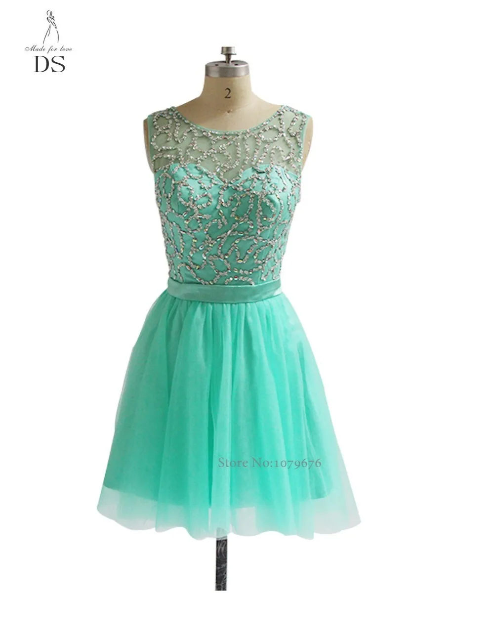 Real Image 2015 Cap Sleeve Dresses Mint Green Sheer Tulle