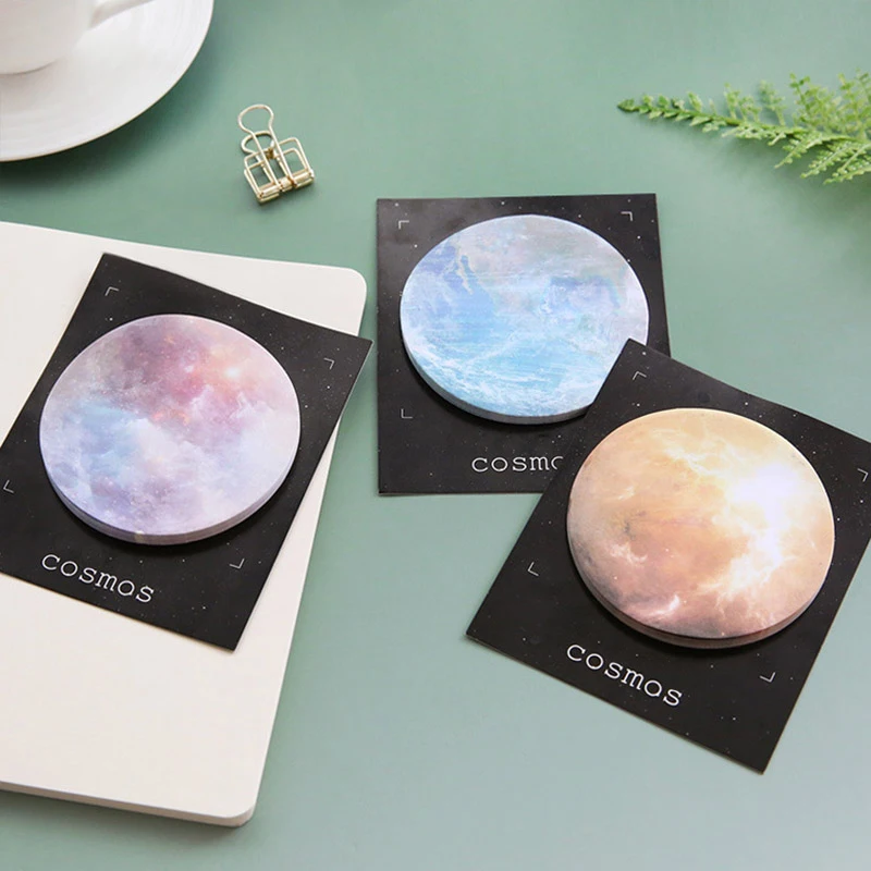 HOT-3Pcs/Набор Kawaii Star Planet Sticky Блокнот для заметок канцелярские закладки