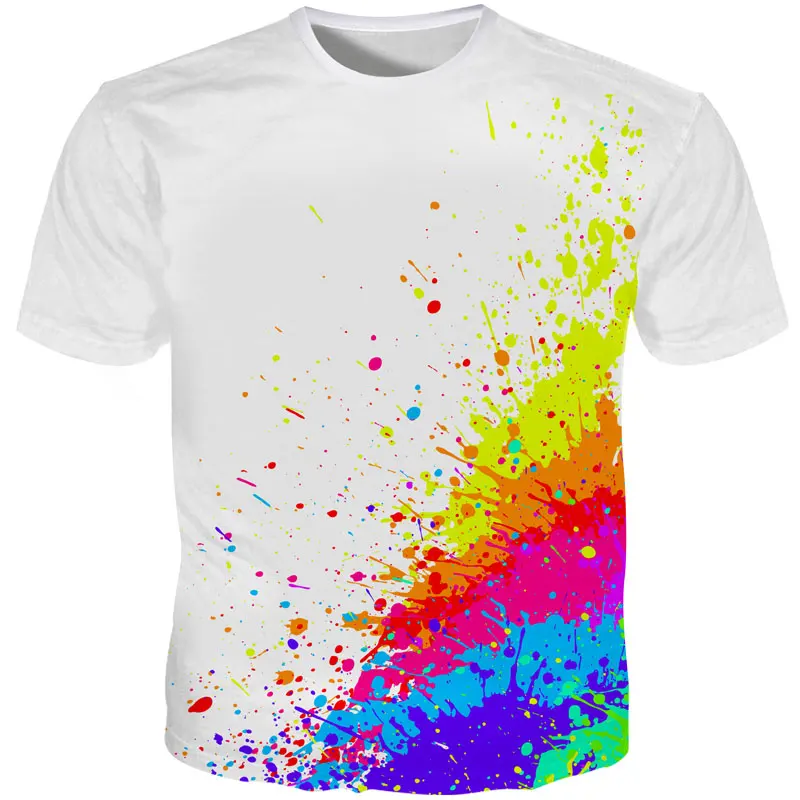 paint splatter white shirt