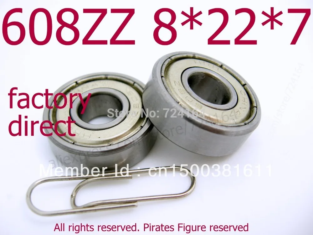 22 10x 608zz Roller Rolling Skate Miniatur Kugellager 8 7mm für 3D Drucker 