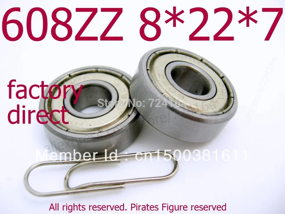 

10pcs Miniature Ball bearing 608 ZZ 8x22x7 mm ABEC-5 3D printer accessories Chrome Steel 608z 608 2RS 608RS Longboard Skateboard