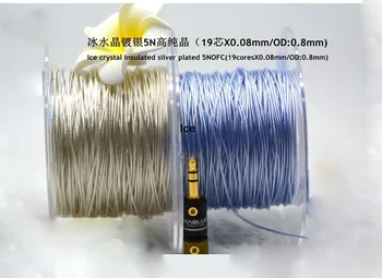 

free shipping 10meter Ice crystal insulated silver plated 5N OFC(19core*0.08mm/OD:0.8MM)