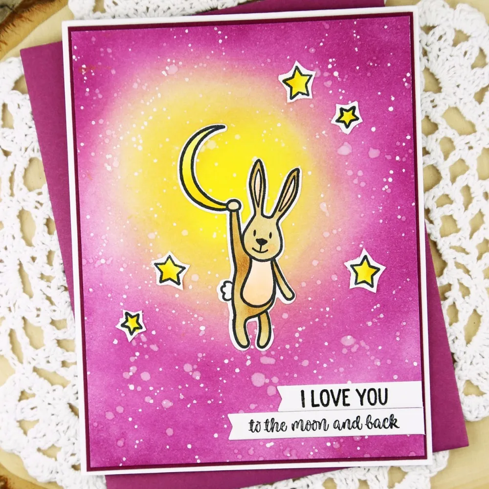 

SP Moon rabbit Clear Silicone Stamp/Seal for DIY scrapbooking/photo album Decorative clear stamp sheets