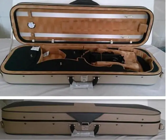 

High-grade genuine simulation leather violin case violin case bag with strap hygrometer4/4