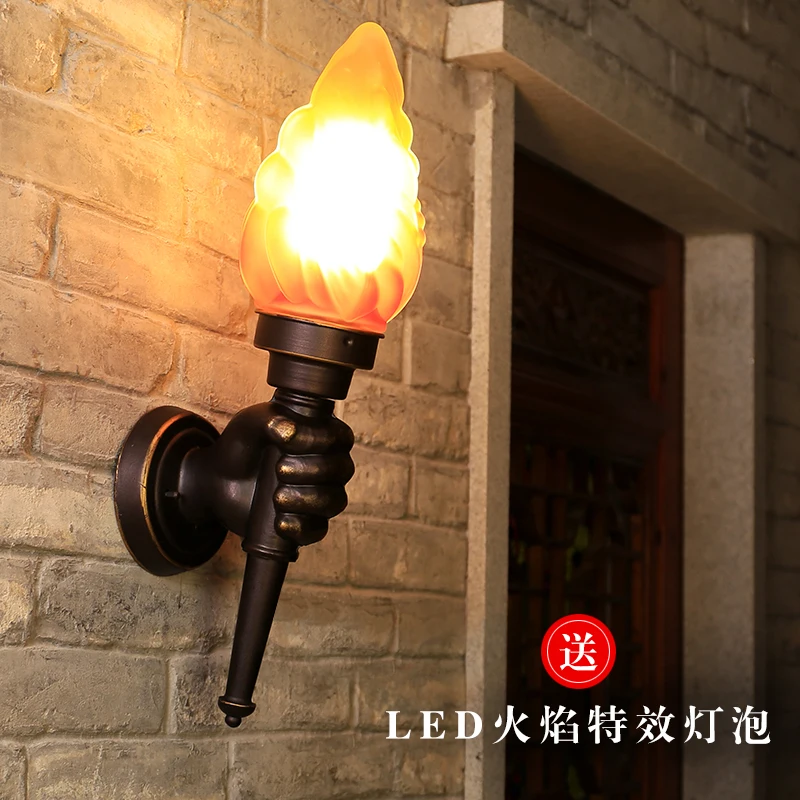 

American retro creative torch wall lamp bar Cafe aisle industrial personality decorative wall lamp free shipping