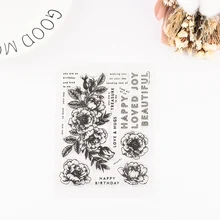 

DIY New 2018 Clear Stamps for Scrapbooking Silicone Stamps and Dies for Card Making Decoration Background Rose Flower Stamps F