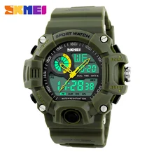 SKMEI Male Fashion Sport Military Wristwatches Watches Men Luxury Brand 3ATM 30m Dive LED Digital Analog