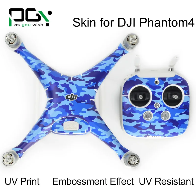 

PGY DJI phantom 4 Blue ocean camouflage Stickers Skin Decal Camo Vinyl Wrap Sticker Camouflage drones Parts Accessoies Printed