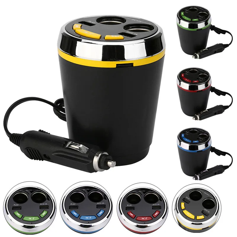 Bluetooth LED Car Cigarette Lighter Kit MP3 Player Speaker 2Port USB Charger Dropshipping