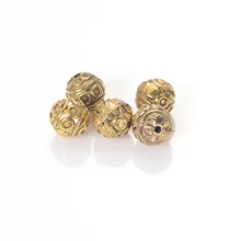 15 Pcs Caneladas Ondulado Ouro Antigo 7 milímetros Elenco Rodada Spacer Antigo Projeto Grânulos de Charme Para Fazer Jóias Diy