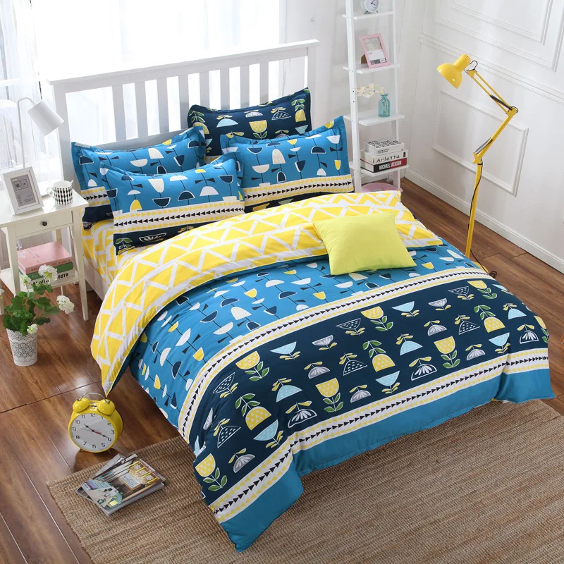New Collection Ins Colorful Bedding Set Cute Pattern Style Reactive