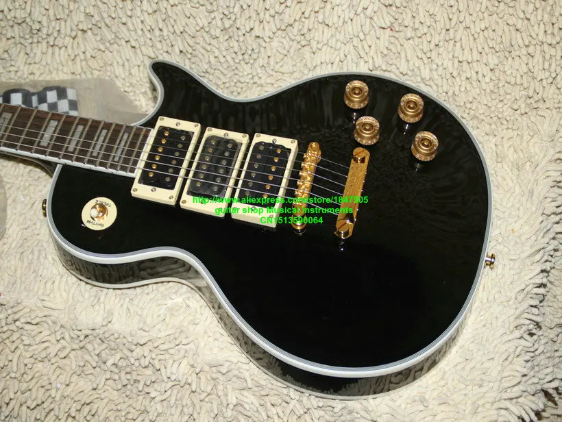 

Black Custom Shop 3 Pickups Electric Guitar Mahogany High Quality Wholesale Guitars