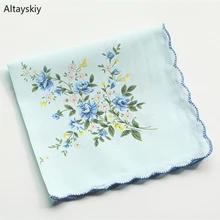 Носовые платки женские с принтом хлопок Элегантные классические карманы квадратный Kawaii симпатичный носовой платок для женщин s Национальный стиль простой тренд