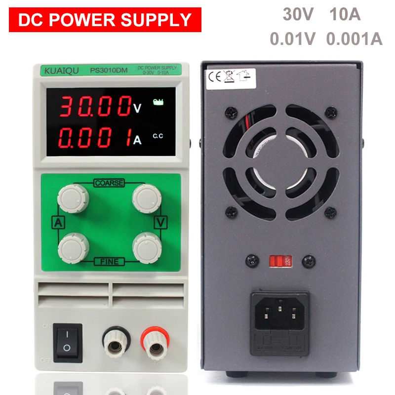 

PS3010DM 115V/230V Adjustable High precision LED 4 display switch DC Power Supply protection function 30V 10A 0.01V 0.001A