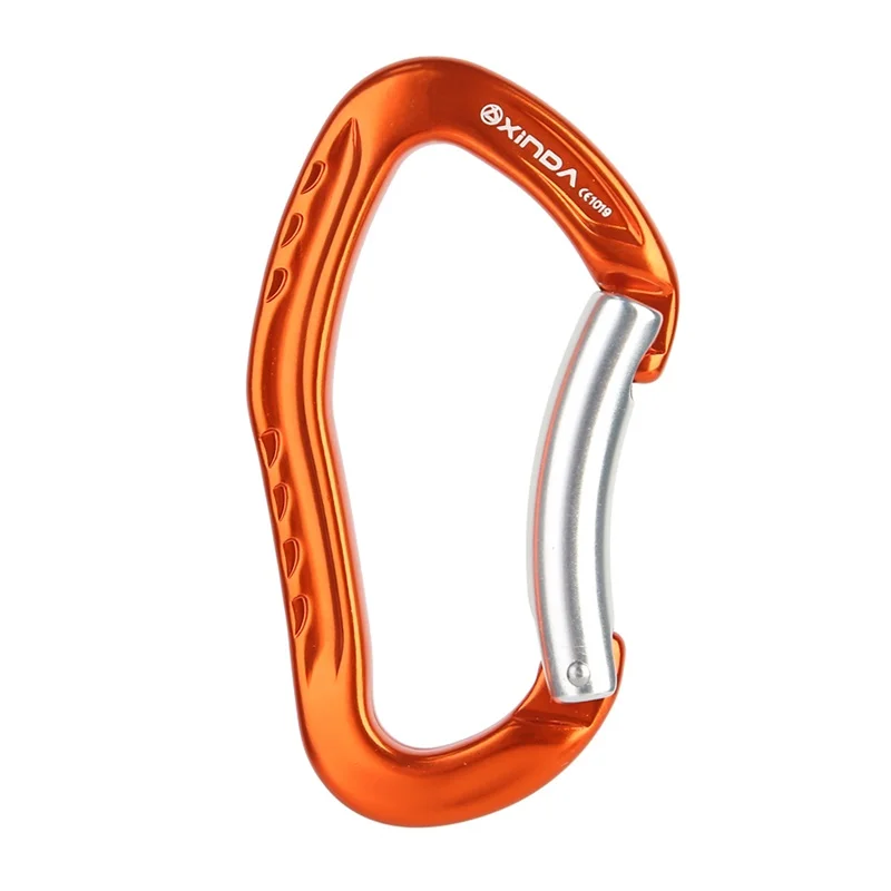 XINDA Professional Quality 22KN Rock Climbing Bent Quickdraw Spring-loaded Gate Buckle Aluminum Carabiner Outdoor Kits