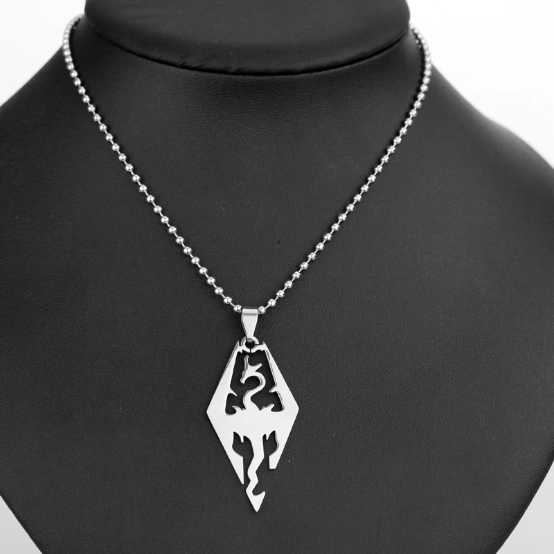 Fashion The Elder Scrolls V Skyrim Necklace Fashion TES Dragon Pendant
