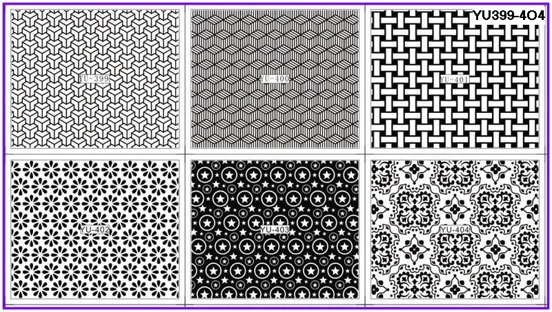 6 PACK/ LOT WATER DECAL NAIL ART TRANSFER STICKER BLACK MOSAIC FENCE FLOWER STAR YU399-404 | Красота и здоровье