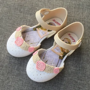 

Size 24-29 Lovely Flower Girls Sandals Upscale Children Summer Shoes Party Sandals Baby Moccasins Princess Jelly Shoe Kids Girl