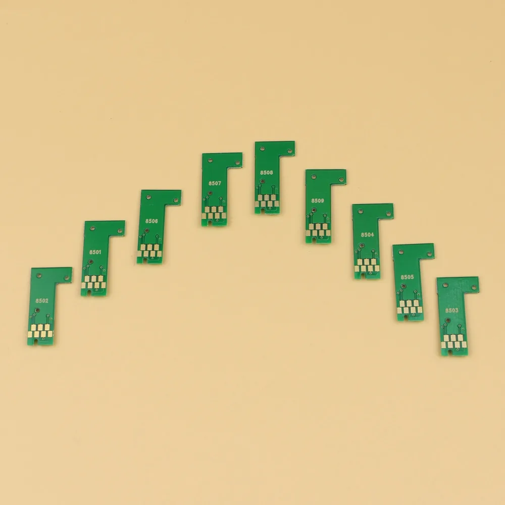 T8501 T8509 9 шт./компл. чернильный картридж parmanent chip для Epson Sure Color P800 чип автосброса|Чип