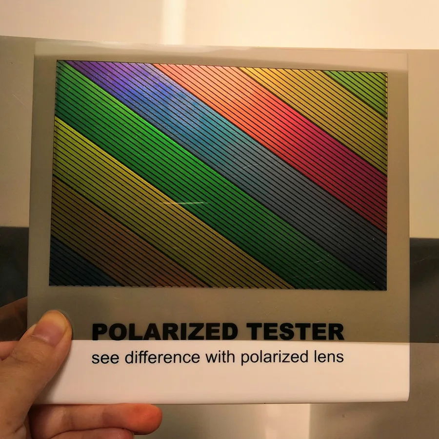 teste para teste polarizando óculos de sol