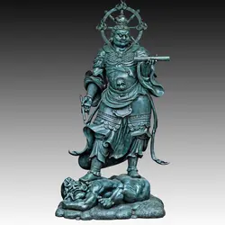 Большой бронзовый Скульптура садовый Декор статуя Буддийские статуи Небесный король широкий Средства ухода для век храм