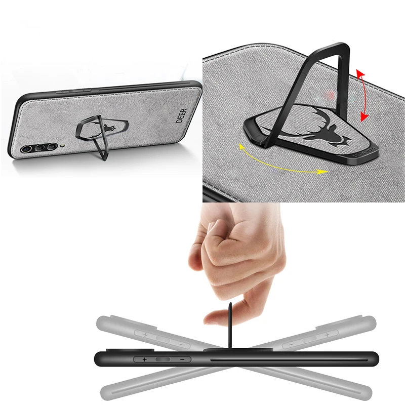 Mi9 Magnetic Car Holder Case for Xiaomi Mi 9 SE 8 Lite Case Fabric Leather Bracket Matte Cover for Xiaomi Mi 9SE 8SE Mi9 Mi8
