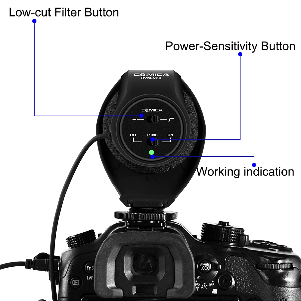 CoMica CVM-V30PRO на камеру видео микрофон направленный конденсаторный дробовик видео микрофон для DSLR камеры Nikon Canon Pentax Fuji