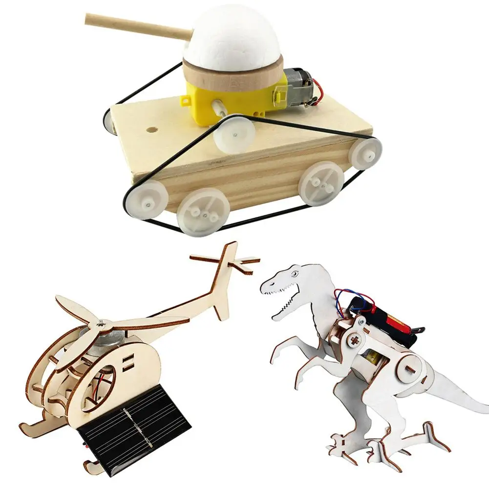 DIY сборный деревянный самолет динозавр модель набор физических экспериментов обучающая игрушка