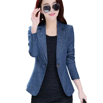 

Plus Size 4XL Blazer Feminino Spring Autumn Blazer Small Suit Jacket Women OL Temperament Ladies Blazers Jaqueta Feminina C4017